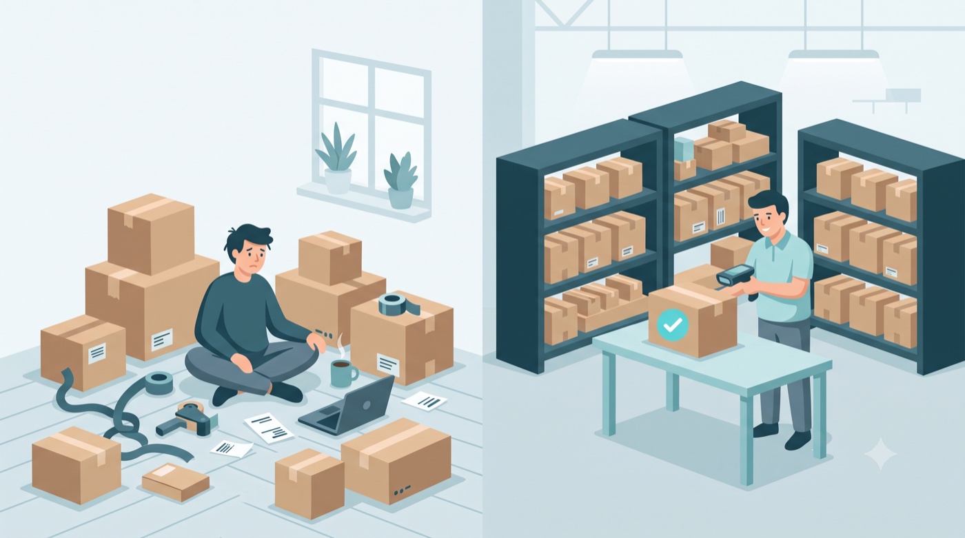 So sánh seller tự đóng gói tại nhà và kho fulfillment chuyên nghiệp